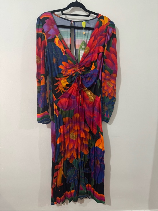 FARM Rio Dresses & Skirts - FARM Rio Twist-Front Floral Maxi Dress - Orange, Pink, Purple, Blue